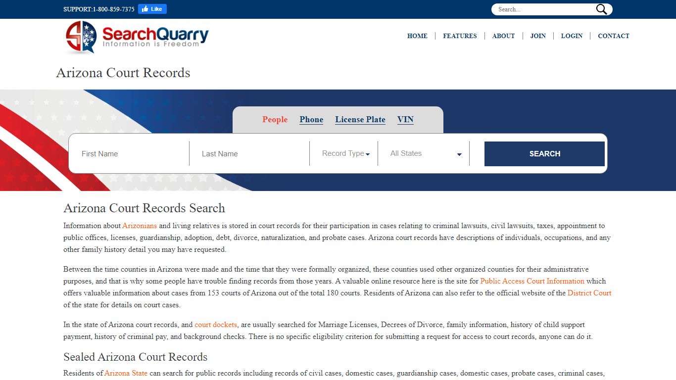 Free Arizona Court Records | Enter a Name to View Court Records Online