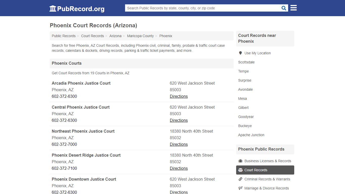 Free Phoenix Court Records (Arizona Court Records) - PubRecord.org